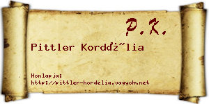 Pittler Kordélia névjegykártya